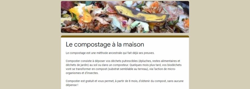 Le compostage à la maison…